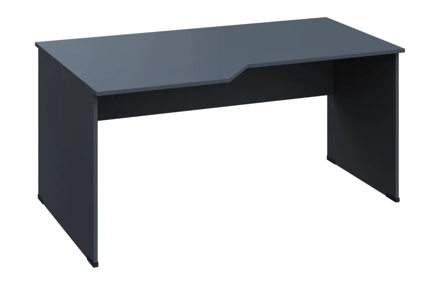 EZL 18 - 166 stůl kancelářský, rohový, levý, dřevěná podnož, deska 18 mm, široký 1600 mm, antracit